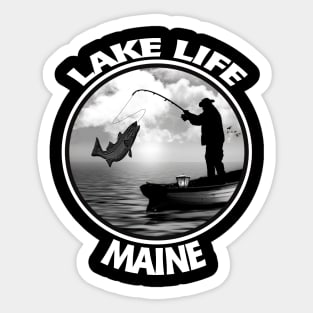 Lake Life Maine Big Catch Fishing Boating Sticker